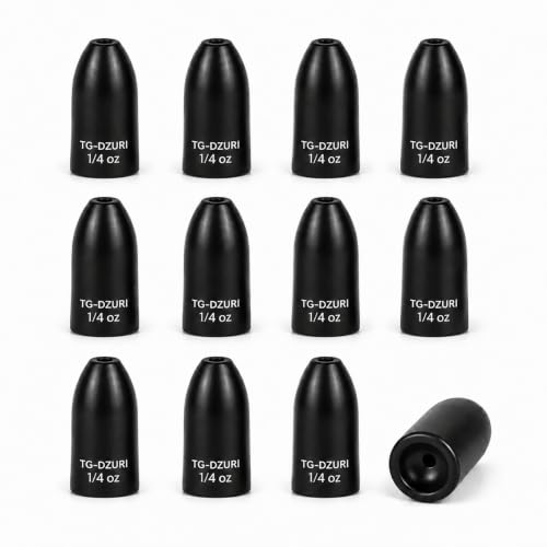 Tungsten Bullet Fishing Weights - Insert Free Worm Sinkers for Bass Fishing, Ultra Sensitive Texas & Carolina Rig Weights, Flipping & Pitching, 1/16, 1/8, 3/16, 1/4, 3/8, 1/2 oz, 5-12 Pack | 3 Colors 1/16-1/2oz Fishing Sinkers for Texas Rig, Carolina Rig,