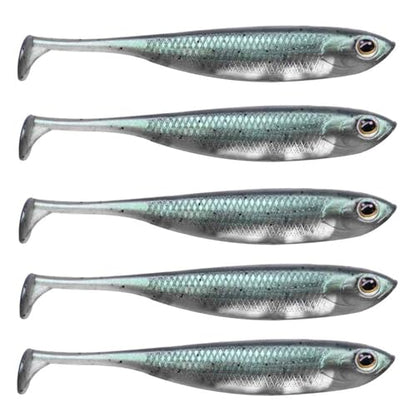 QualyQualy Soft Plastic Swimbait Paddle Tail Shad Lure Soft Bass Shad Bait Minnow Paddle Tail Swim Bait for Bass Trout Walleye Crappie - 2.75in, 3.14in, 3.94in, 5in - color: 4#, size: 2.75in - 6Pcs