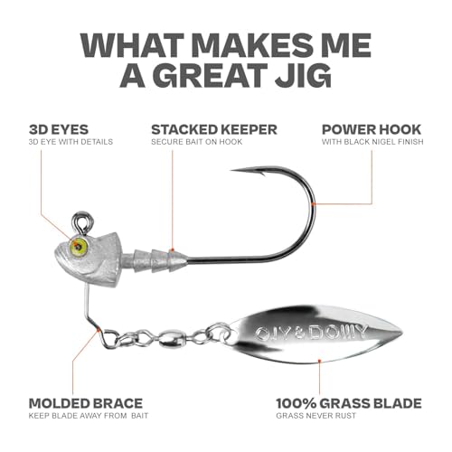 6-Pack Underspin Jig Heads with 100% Brass Blade (Never Rust) - 3/16oz, 1/4oz, 3/8oz, 1/2oz - Bass & Saltwater Fishing - color: Red, size: 1/2oz