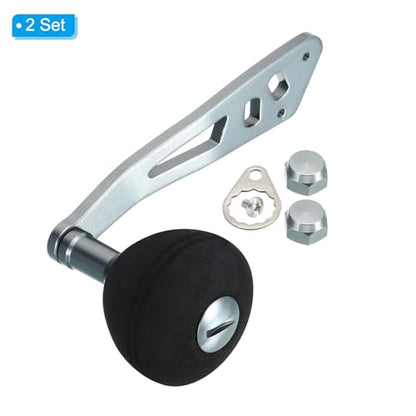 PATIKIL Baitcasting Power Handle Metal Fishing Reel Handle EVA Knob Grip Replacement Parts for Rocker Arm Accessories - color: Silver
