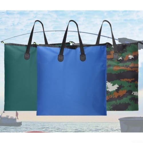 Fishing Tackle Bag Foldable Fishing Tackle Bag with Waterproof Oxford Construction for Fish Storage and Fishing Tackle Protection (XL-Blue) - size: XL-blue