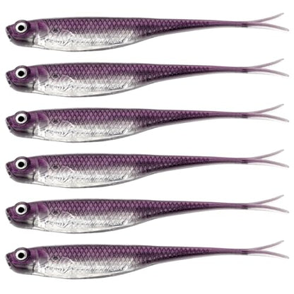 QualyQualy Soft Swimbait Fishing Lures 5PCS 6PCS Jerk Shad Minnow Drop Shot Lure Bass Bait Shad Lure Soft Jerkbait for Bass Trout Pike Walleye Crappie 2.95'' 3.93'' 4.72'' - color: A-3#, size: 2.95" - 6Pcs
