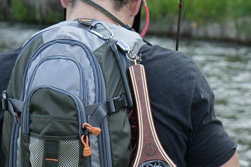 Kingfisher Fishing for Fly Fishing Landing Net Wooden Frame Trout Fishing Net Soft Rubber Mesh