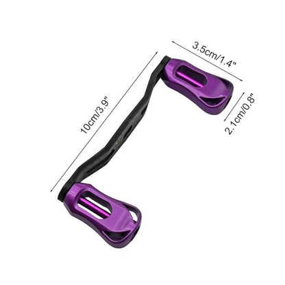 Fishing Reel Handle, Carbon Fiber Reel Replacement Parts Double Rocker Arm Handle for Baitcasting Reel - color: Purple