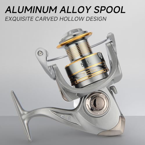HAUT TON Spinning Reel 8000/9000/10000/12000/14000,6+1BB Metal Surf Fishing Reels,4.8:1 Gear Ratio 55lbs Drag Heavy Long Casting Inshore Saltwater Monster Fish - size: 7000, style: Ht-ngk