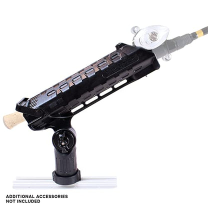 YakAttack AR Tube Rod Holder with LockNLoad Track Mount | Spinning & Casting Rod Compatible | Marine Grade Polymer | Fishing Kayak Track Mount Accessories | Made in the USA