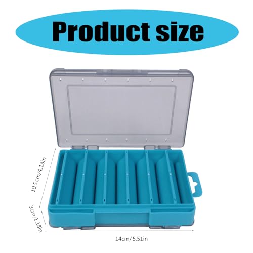 Waterproof Transparent Storage Box for Fishing Lures with Double-Sided Organiser Tool and Fishing Box - color: Blue