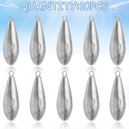 Fishing Weights Sinkers Bank Fishing Lead Sinkers | Bullet Fishing Weights Ocean Saltwater Surf Fishing Gear Fishing Assortment 1oz 2oz 3oz 4oz - style: 1oz -10pcs