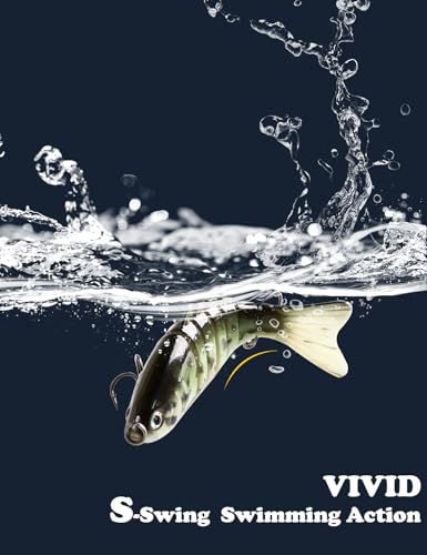 5PCS Realistic Multi Jointed Fishing Lures kit, Sharp Triple Hook Fishing Gear for Bass, Trout, Crappie, Walleye, Pike, Bluegill, Slow Sinking em Freshwater, Saltwater, THOUISLAND