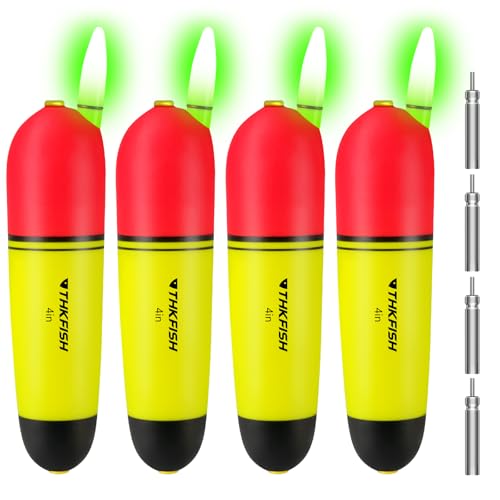 THKFISH Fishing Slip Bobbers, EVA Foam Bobbers Night Fishing Slip Bobbers Slip Corks for Fishing Catfish Bobbers Assortment Freshwater,4in 6in 7in - color: B-4in-floatage-7/8oz*4pcs