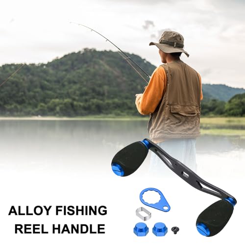 Fishing Reel Handle, Reel Handle Rocker Arm Grip with Knob Replacement Parts - color: Blue