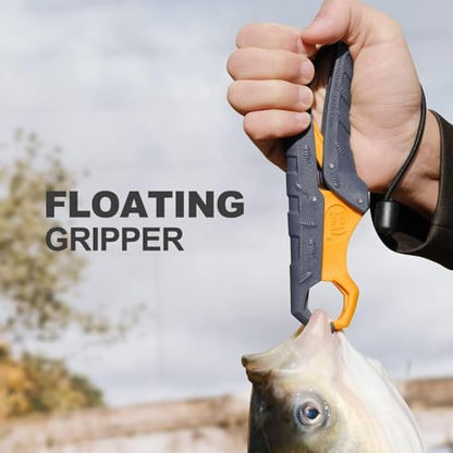 SNAIL TRAIL 8 Storage Bins 50 lbs Digital Fish Weighing Scale & 7.5'' Lip Gripper, Bass Fishing Tournament Culling, Hand Held Travel Items, Electronic Hanging Weight Machine for Luggage, Suitcase, Bag - color: Yellow