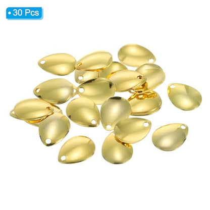 PATIKIL Fishing Lure Blades Willowleaf Lure Making - color: Golden, size: 0.7"x0.6"