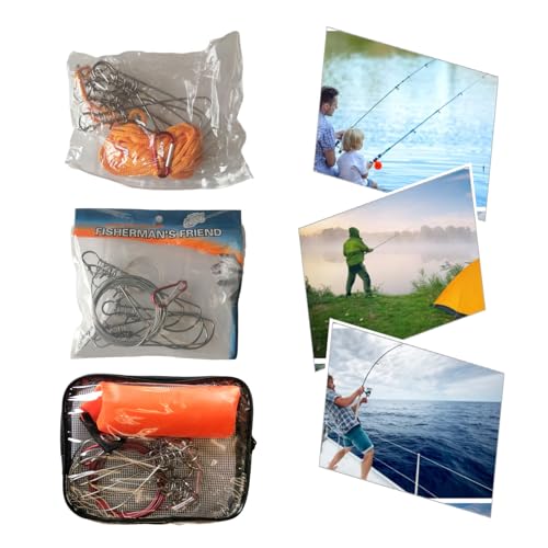 Live Fish Lock Buckle Tackle Kits Fishing Accessory Stainless Steel Chain Stringer with Float Live Fish Lures Lock Belt - color: A