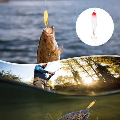 PATIKIL Fishing Spoons, Fishing Lures Casting Spoon Treble Hook Jigs Spinner Baits for Freshwater Saltwater - style: 1/2oz