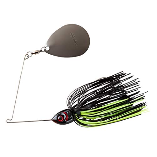 Booyah Moontalker Spinner-Bait Bass Fishing Lure - color: Black/Chartreuse, size: 3/4 oz