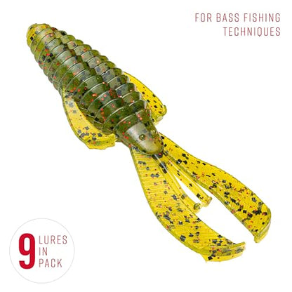 Strike King Rage Bug Fishing Lure, Soft Plastic Grub, Unique Design, Subtle Action - color: Watermelon Seed with Red Flake, size: 3"