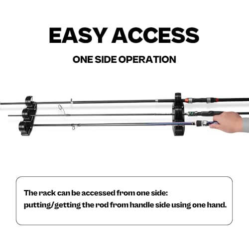 VEYWANE Fishing Rod Racks for Boat/Wall/Truck Bed, 3-Poles Storage Holders with Rubber Band Clips 2 Packs - color: 4 Racks for 6 Rods