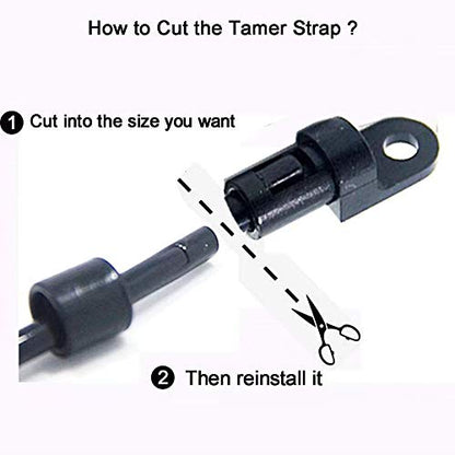 Rod Tamer Deck Mount Rod Straps 2 Pack, 6mm Kayak Boat Fishing Rod Tamer Strap Deck Mount Connector Gunwale Mount Fishing Rod Holders Down Strap (18 inch) - color: Black x 2pack