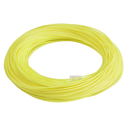 SF Fly Fishing Line Weight Forward Floating Fly Line for Fly Fishing 3wt 4wt 5wt 6wt 7wt 8wt 100FT Double Welded Loops - color: Fluo Yellow, size: WF4F 100FT