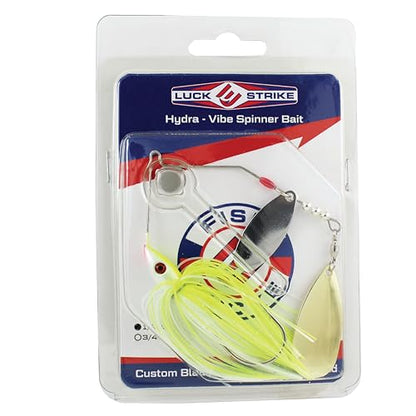 Hydra-Vibe Spinner Bait with Custom Blades - color: Chartreuse/White, size: 1/2 OZ