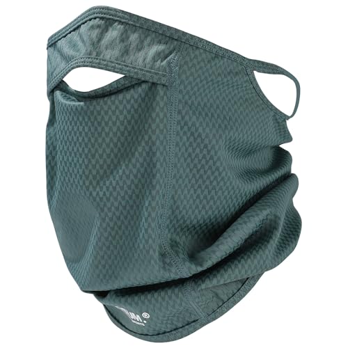 Sun Protection Face Mask with Neck Cover, Cooling Breathable Ear Loop Neck Gaiter for Fishing Cycling Running - color: Lake Blue