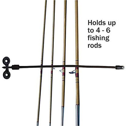 Rod Tamer Deck Mount Rod Straps 2 Pack, 6mm Kayak Boat Fishing Rod Tamer Strap Deck Mount Connector Gunwale Mount Fishing Rod Holders Down Strap (18 inch) - color: Black X 4pack