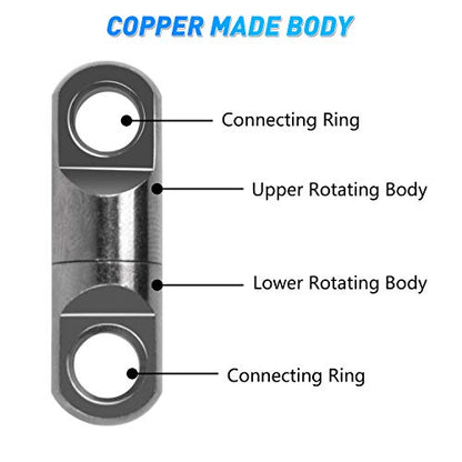 AGOOL Heavy Duty Fishing Swivels Saltwater Stainless Steel High Strength Fishing Heavy Swivels Connectors Copper Barrel Swivels Fishing Tackles for Big Game Sea Ocean Fishing - size: 617lb-5pcs
