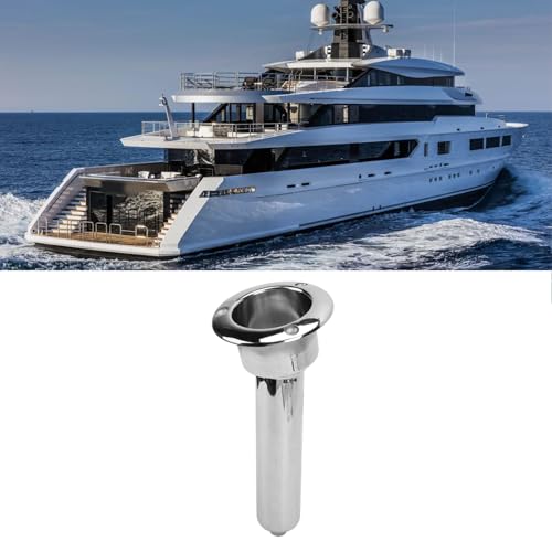 Heavy Duty Stainless Steel Deluxe Rod Holders, 2 in 1 Flush Mount Fishing Rod Pole Holders, 0 15 30 Degree Boat Fishing Rod Cup Holder 280mm Round Top Cup Holder for Yacht Ship - style: 15 Degrees