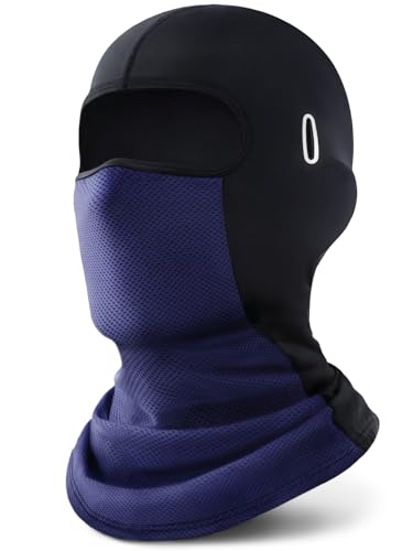 ROXUN Balaclava Moto Face Mask, Summer Cooling Ice Silk Mesh Sun Protection | Ice Silk Cooling, Breathable Mesh, UPF 50+, Helmet Friendly, Glasses Compatible, Versatile Use for Cycling Ski - color: Navy