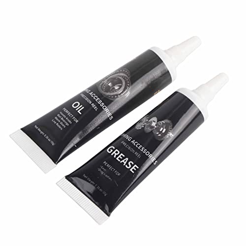 ZJchao Fishing Reel Maintenance Kit Premium Lubricant Oil and Grease Set for Spinning Reel Low Profile Waterproof Anti Rust Fishing Accessories Blue Black 10g Oil 10g Grease - color: Black