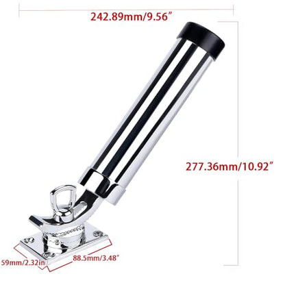 Made Set of 2 Fishing Rod Holder, 316 Stainless Steel Adjustable Fishing Pole Holder, Marine Deck Mount Trolling Rod Holder for Boat Ship Yacht - style: Style A-4177