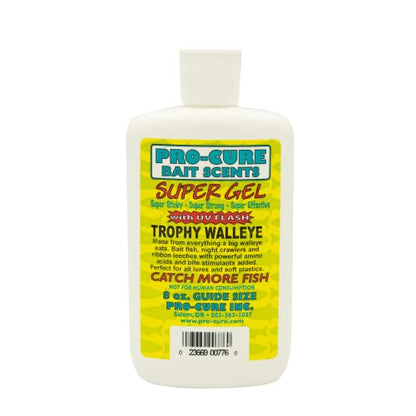 Pro-Cure Trophy Walleye Super Gel, 8 Ounce | Trophy Walleye is a blend of baits that has proven to put more walleye to the boat day after day.