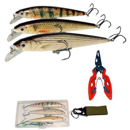 Fishing Lure Swimbait Crankbait Trout Bass Catfish Muskie Bait Fishing Accessories Fishhook Hunting - color: Minow-4.1''-3PCS-Set A