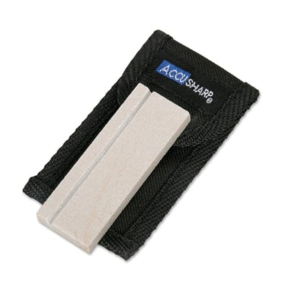 AccuSharp Pocket Stone Sharpener with Pouch, 3 Inch Dual-Sided Sharpening Stone for Knives, Fish Hooks, Camping, Hunting Knives, Restores, Repairs & Hones Blades, Natural - color: Natural