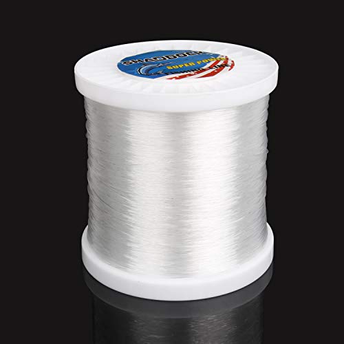 Monofilament Fishing Line, Big Game Mono Fishing Line, Strong Heavy Duty Nylon Mono Leader Saltwater Freshwater, Abrasion Resistant, Clear Blue, 1174-13041Yds, 14LB-127LB - color: Clear, size: 0.3mm/13.7lb - 13041yds