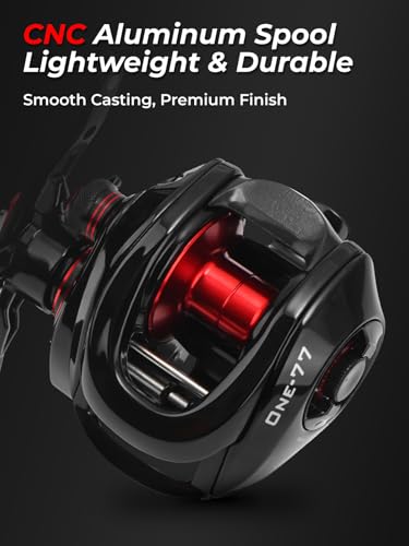 Jenseits Baitcasting Reel 7.3:1 High Speed Bass Baitcaster, Drag Clicker Version, Low Profile Casting Reel with 7+1 Bearings, 17.6LB Drag Magnetic Brake System - color: 7.3:1-Left