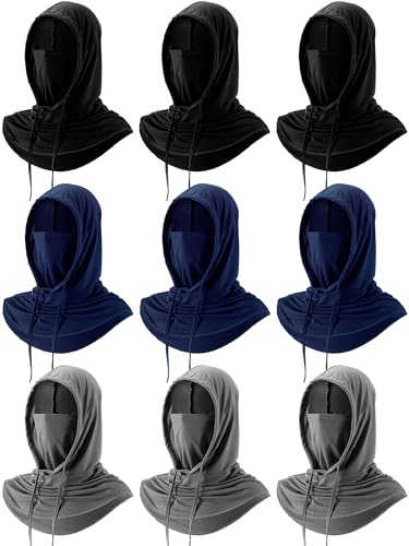 Cooling Balaclava Face Mask Breathable Full Head Mask Sun Protection Neck Cover UV Face Cover for Men Women - color: Dark Color
