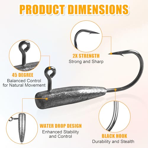 Grub Fishing Lures Jig Heads Hooks Kit, Crappie Lures Tube Baits Soft Worms Grub Tail Crappie Jigs for Bass Trout Bluegill Panfish Fishing 17-140pcs - color: 140pcs/kit