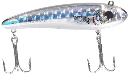 Bomber Lures Mullet Slow-Sinking Twitch / Walking Saltwater Fishing Lure - Excellent for Speckled Trout, Redfish, Stripers and More, 3 1/2 Inch, 5/8 Ounce - color: Silver Mullet
