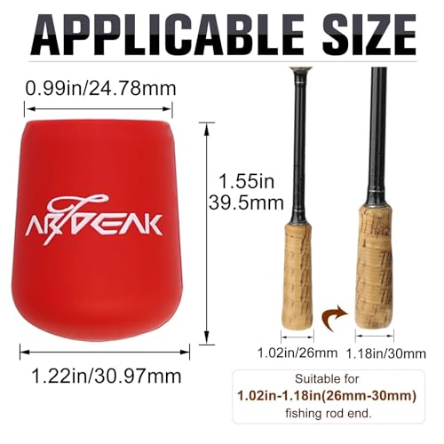 Dovesun Fishing Rod Butt Cushion Fishing Rod Seat Cushions Fishing Rod Protector Fishing Rod Butt Cap End Fishing Rod Holders Small(31mm/1.22in) 4 Colors 8pcs - color: 8PCS-Fit for 1.02"-1.18"(26mm-30mm) Rod Butt