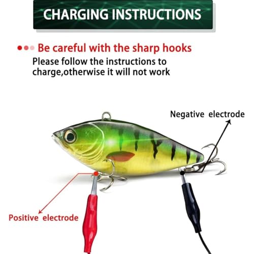 HADORAM Electric Twitching Jerkbait USB Rechargeable LED Lighted Wobbler Luminous Vibrating Minnow Bait, Long Casting Flashing Bass Fishing Lures for Freshwater Saltwater - color: Electronic VIB-Color 379
