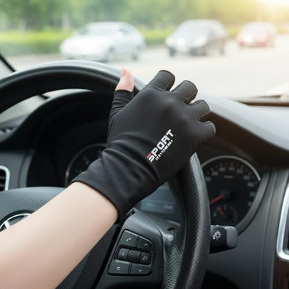 Fingerless UV Protection Gloves, Anti-Slip Half Finger Driving-Gloves, Women & Men's Fingerless Gloves for Sailing, Kayak, Fishing & Paddling with Sun Protection