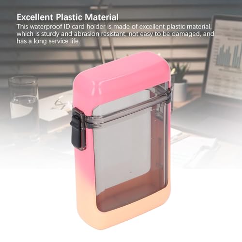 Pocket Case, Transparent Sealing Multifunctional Badge Holder Case with Lanyard for ID Cards Keys, Ideal for Swimming Rafting Beach Outdoor (Gradient Pink) - color: Gradient Pink