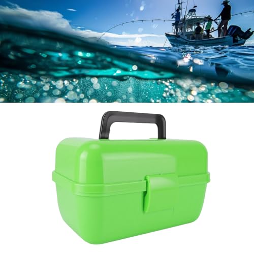 Fishing Tackle Box, Durable PP Material 2 Tray Organizer, Compact Tackle Storage, 9.1x6.3x5.3 Inches for Anglers Men Women Freshwater Saltwater Travel