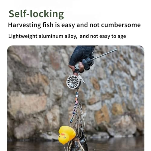 Live Fish Holder Stringer with Stainless Steel Chain and Reel Tackle Fishing Holder Buckle Set with Reel - color: 10 buckles, size: 7m