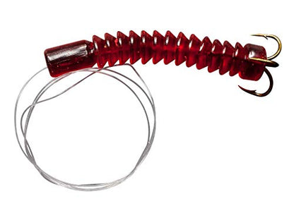 Rod-N-Bobb's Tackle Beacon Catfish Red Dip Bait Worm Treble Hook (3 Pack) - #6 Hook Size