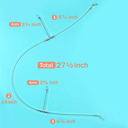Fishing Leaders, Fish Line Stainless Steel Wire with Swivels Snap Connect Fishing Gear and Equipment Tackle Kit, for Lures Bait Rig Or Hooks, Fishing Gift - color: 10PCS High Low Rig
