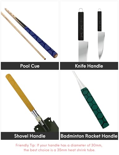 Accering Honeycomb Pattern Heatshrink for Fishing Rods, Non-Slip Rod Handle Grip Wrap (φ30mm, L5.25 ft, Green) - color: Green, size: φ30mm, L5.25ft