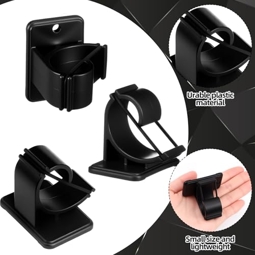 20 Pcs Fishing Rod Clips Kit Upgrade 10 Adjustable Fishing Pole Rod Holder Clips and 10 Fixing Brackets, Billiards Cue Clip Pole Rods Holder Snooker Pool Cue for Wall Mounted Accessories